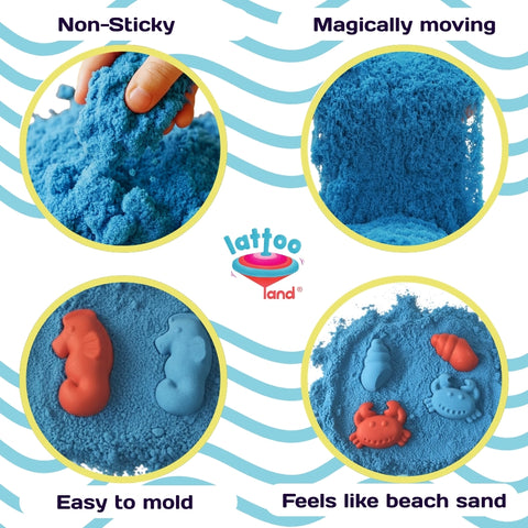 Sensory blue kinetic sand for toddlers, soft moldable non-toxic play sand for fine motor and sensory activities