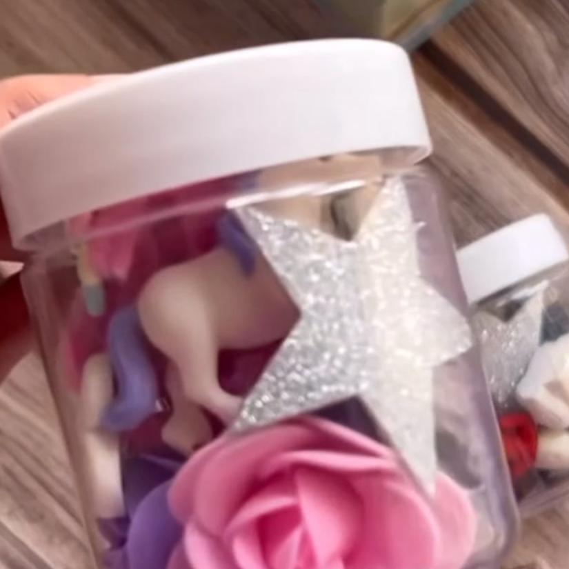 Unicorn-themed birthday return gift dough toy for kids, colorful play dough jar perfect for party favors and creative play