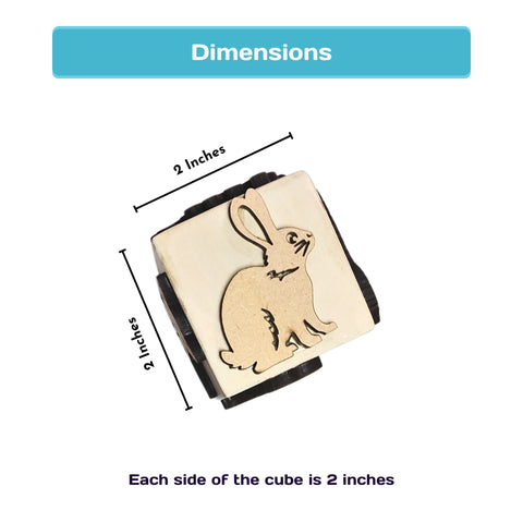 Wooden farm animals stamp dice educational toy for kids for stamping on play dough, paper, clay.