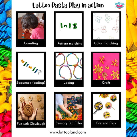 Number of ways to play with sensory pasta