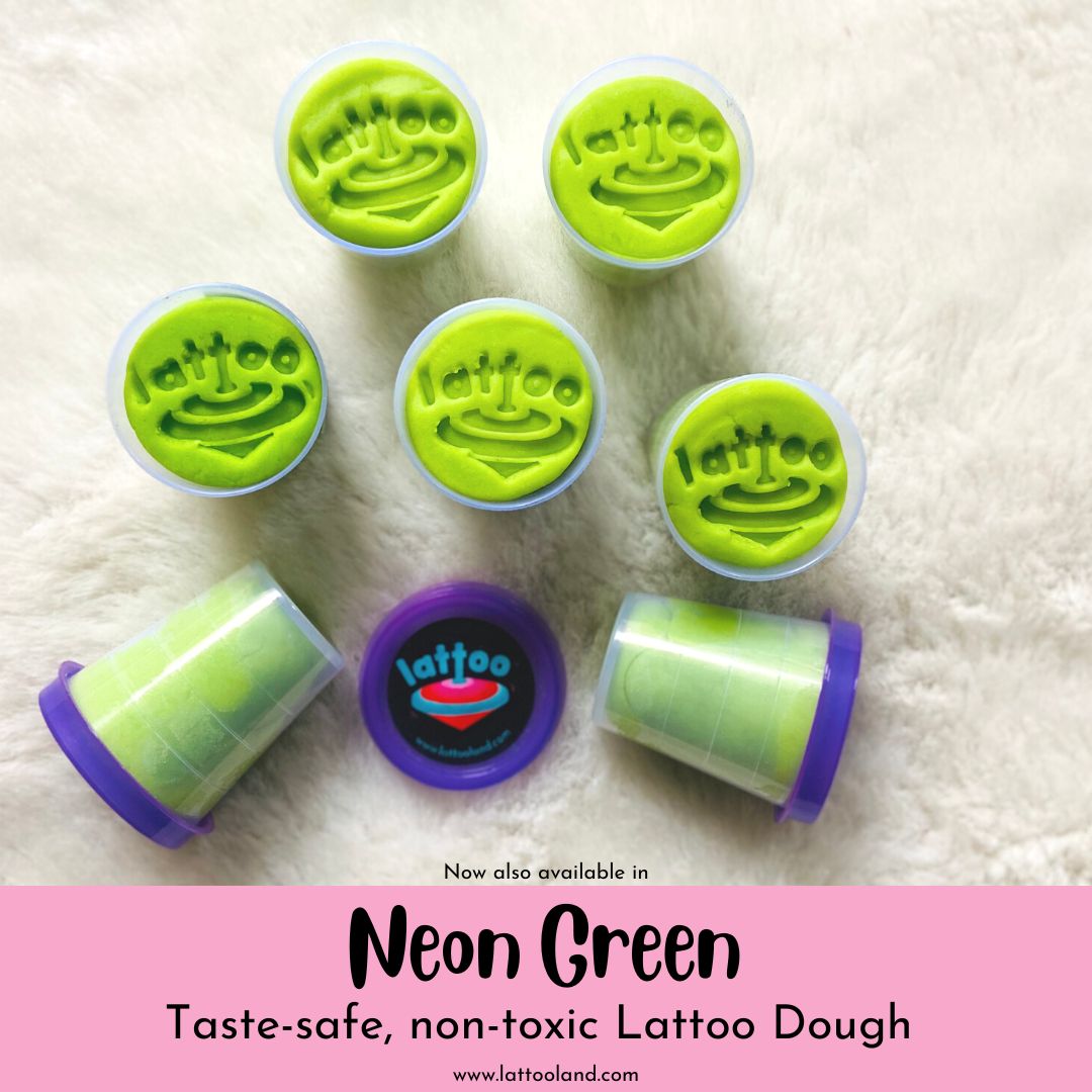 Neon Green colored playing dough