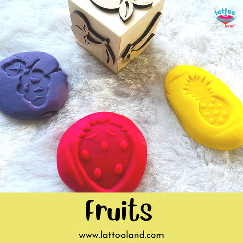 Wooden Stamp Dice | Educational Tool for Kids | Stamp on play dough, paper, cloth